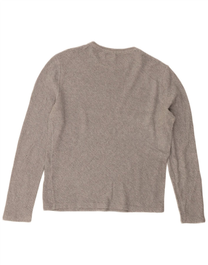 Zara Top masculino manga comprida grande algodão cinza
