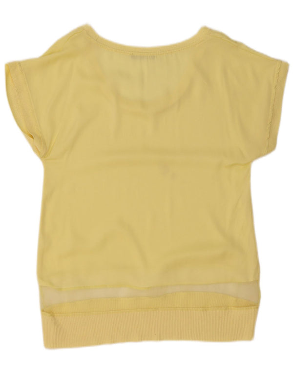 Zara Blusa Feminina Top UK 10 Pequena Amarela