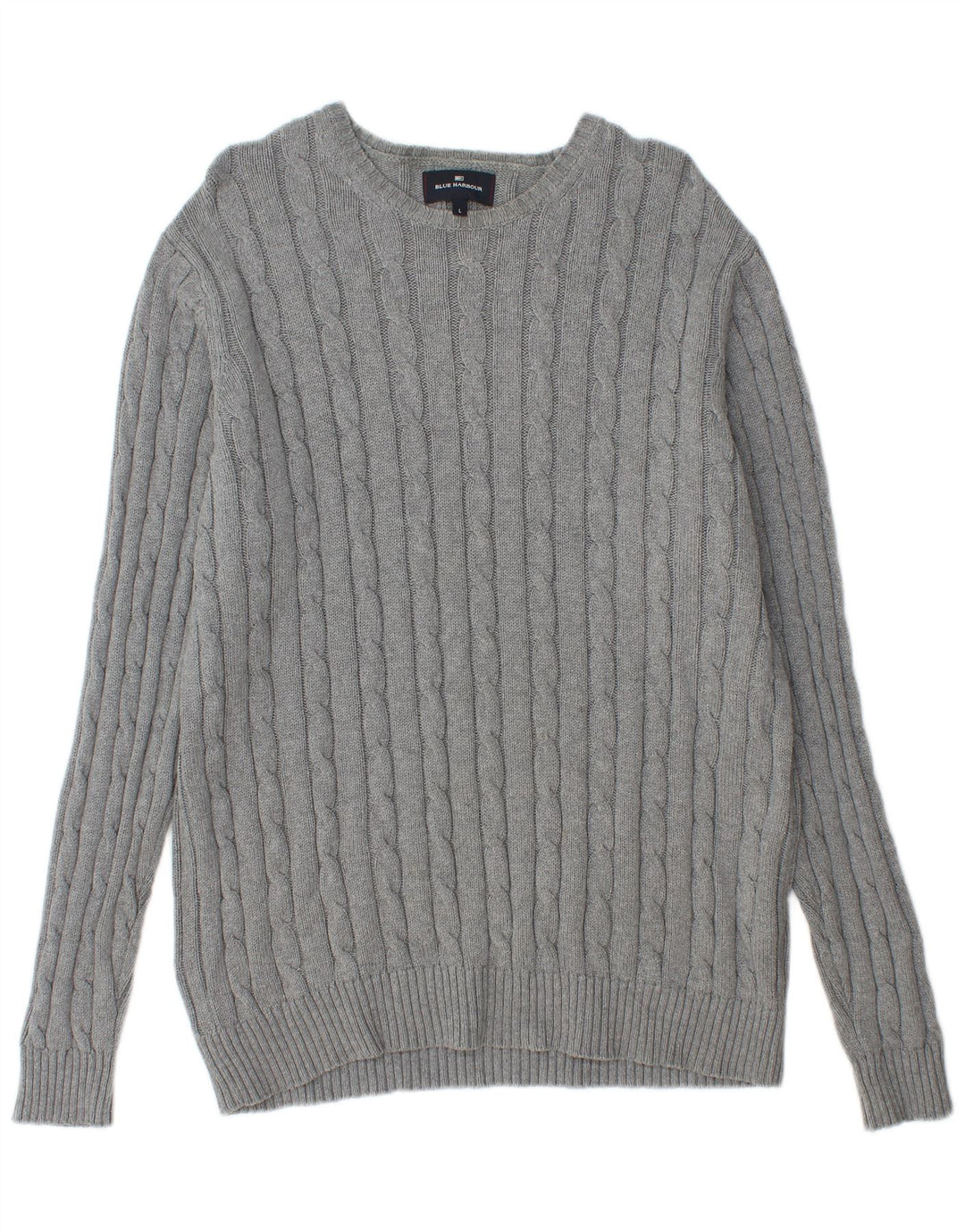 Suéter masculino Marks & Spencer Blue Harbour com gola canoa grande cinza