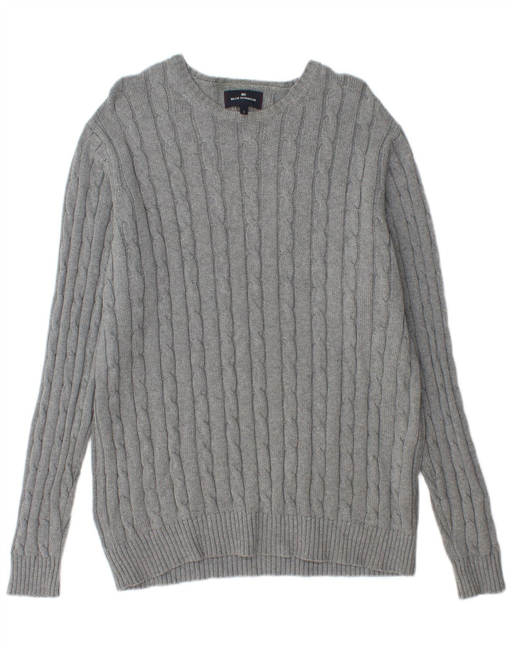 Suéter masculino Marks & Spencer Blue Harbour com gola canoa grande cinza