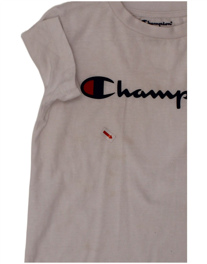 Camiseta gráfica CHAMPION Boys 4-5 anos algodão branco