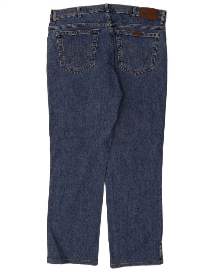 Wrangler masculino regular fit jeans reto W38 L32 algodão azul