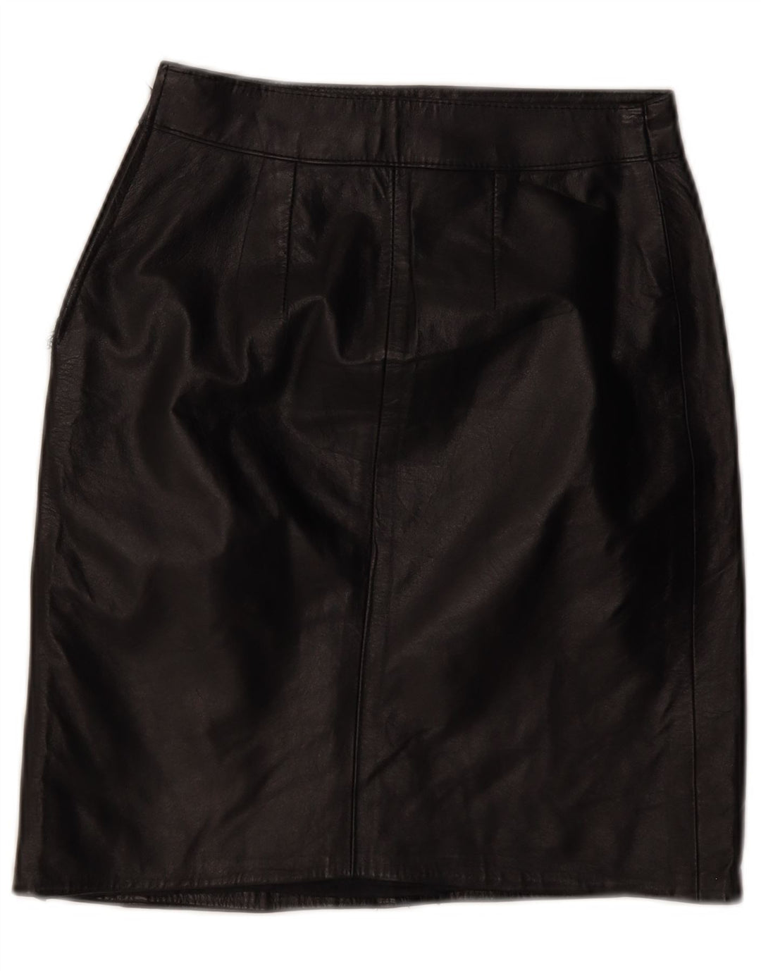 Saia de couro feminina vintage W24 XS preta