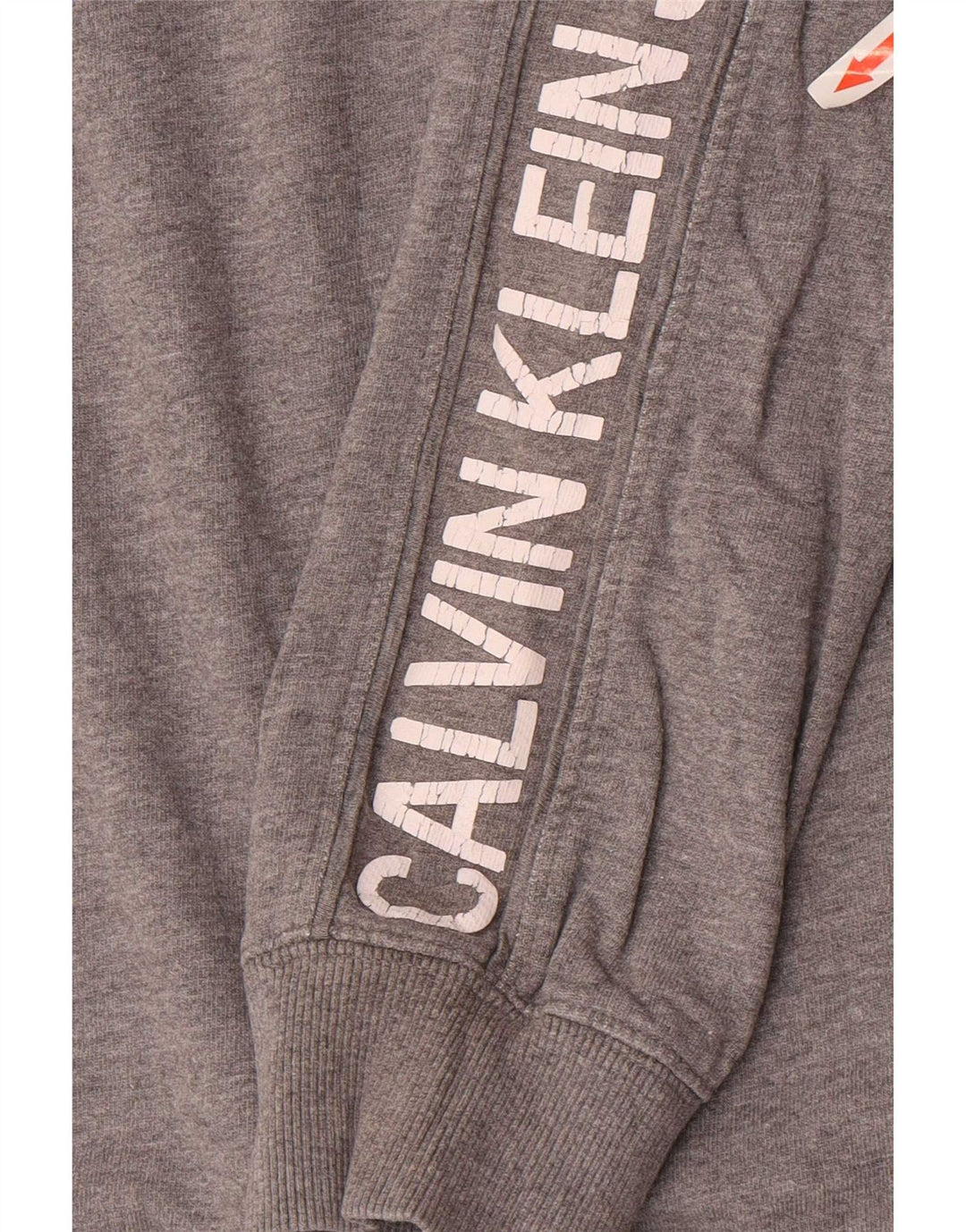 Calvin Klein Jeans Masculino moletom gráfico jumper médio algodão cinza