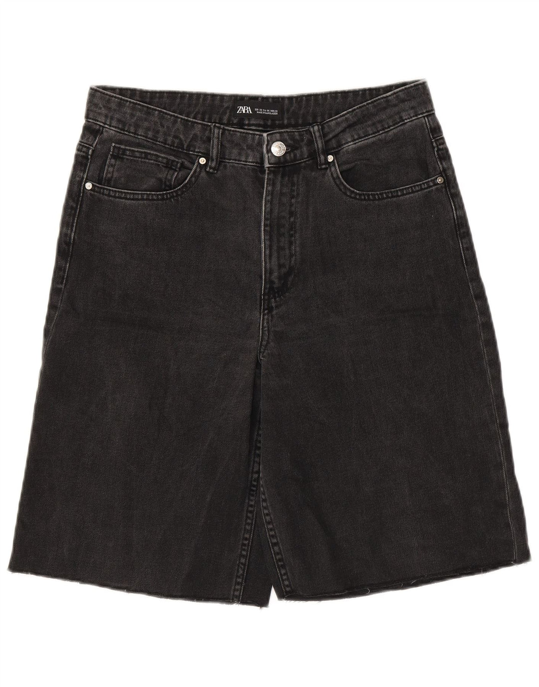 Shorts jeans feminino Zara EU 38 pequeno W28 cinza