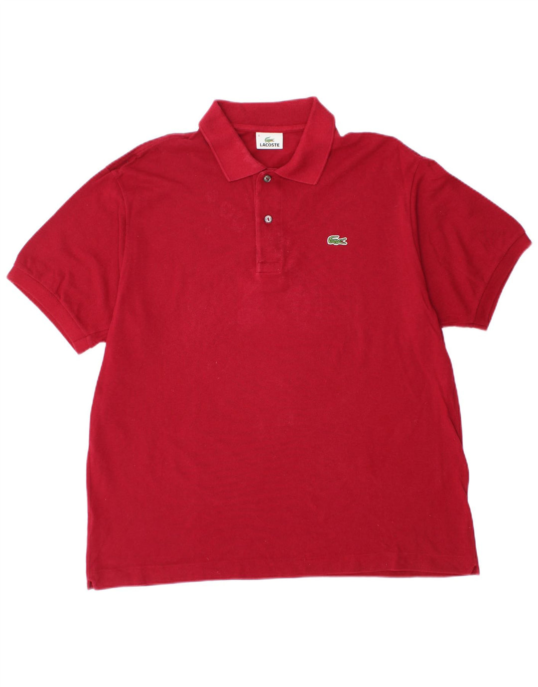 Camisa polo masculina LACOSTE tamanho 6 XL algodão vermelho