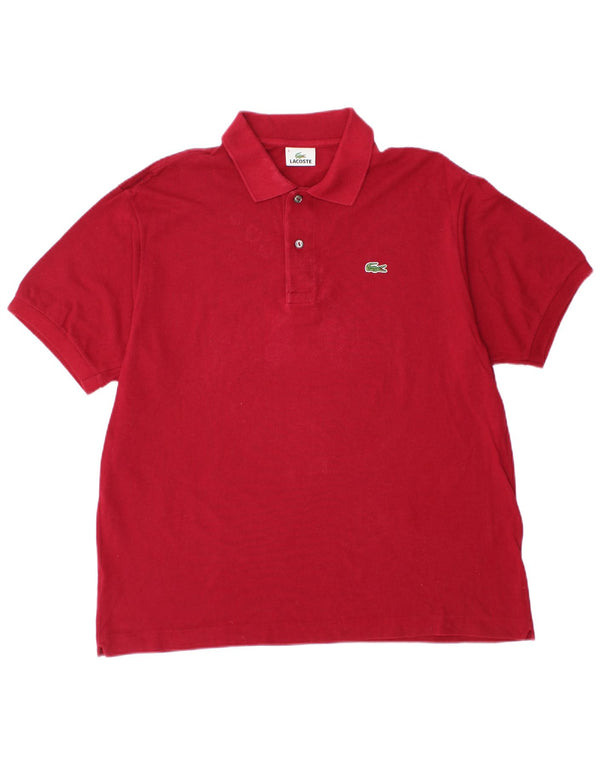 Camisa polo masculina LACOSTE tamanho 6 XL algodão vermelho