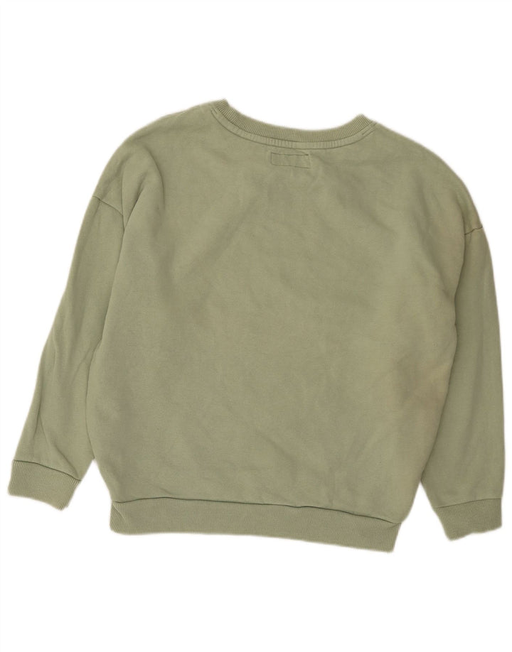 Superdry feminino gráfico oversized moletom jumper UK 8 pequeno algodão verde