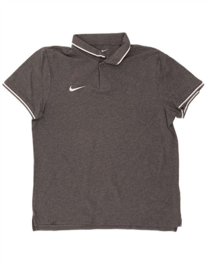 Camisa polo masculina Nike grande algodão cinza
