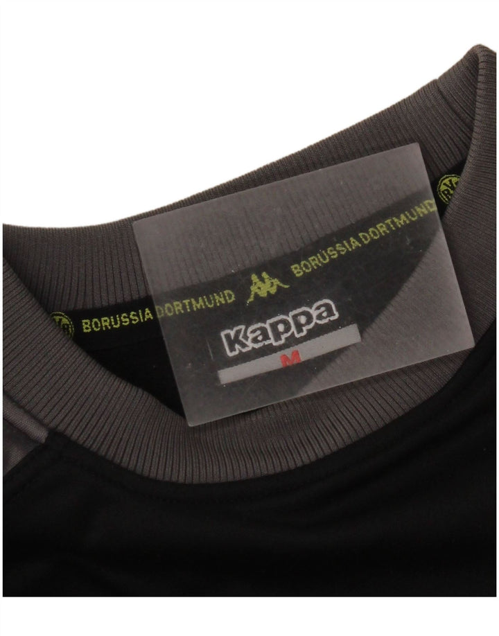 Kappa masculino BVB Dortmund moletom gráfico jumper médio preto colorblock