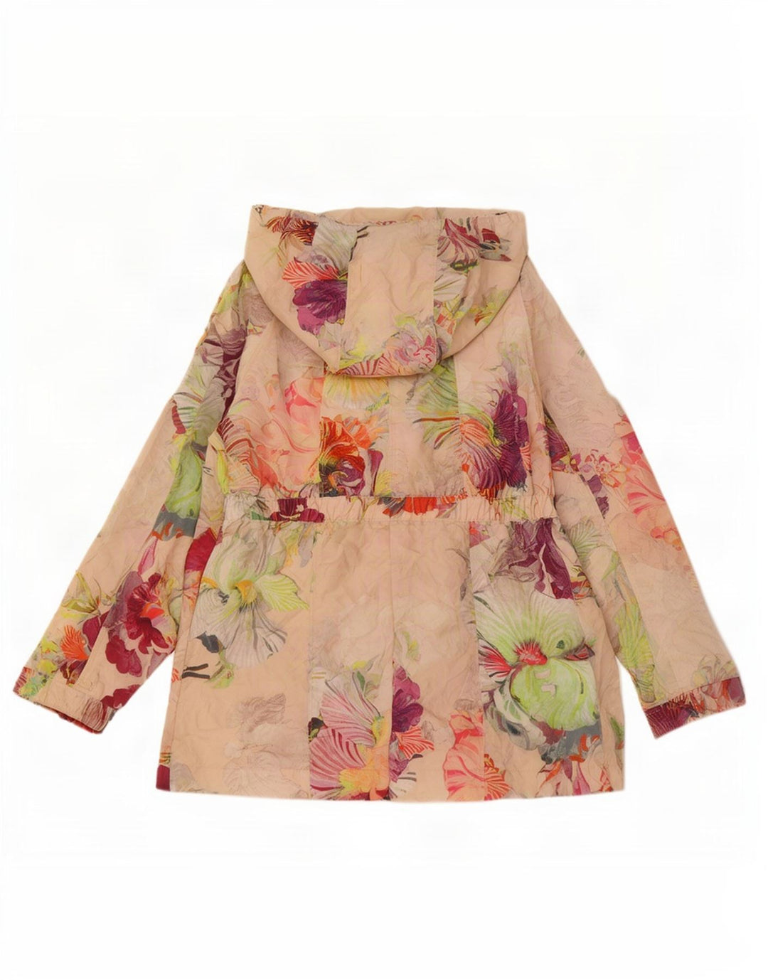 Jaqueta de chuva feminina com capuz Ted Baker tamanho 3 médio floral multicolorido