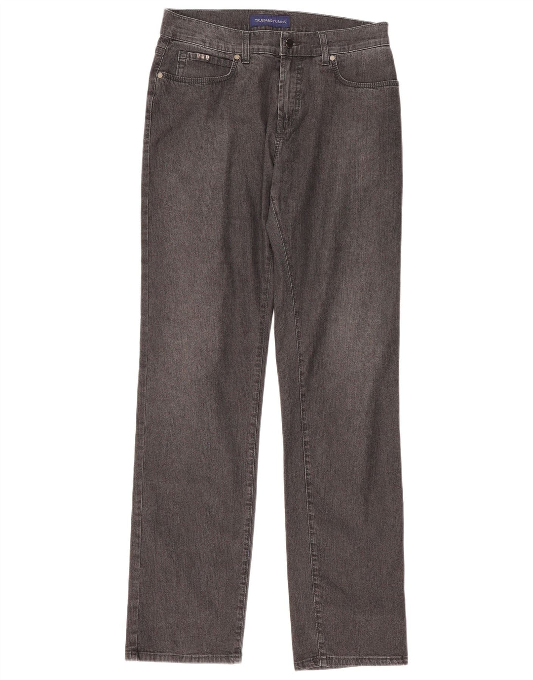 Jeans retos femininos Trussardi W33 L33 algodão cinza