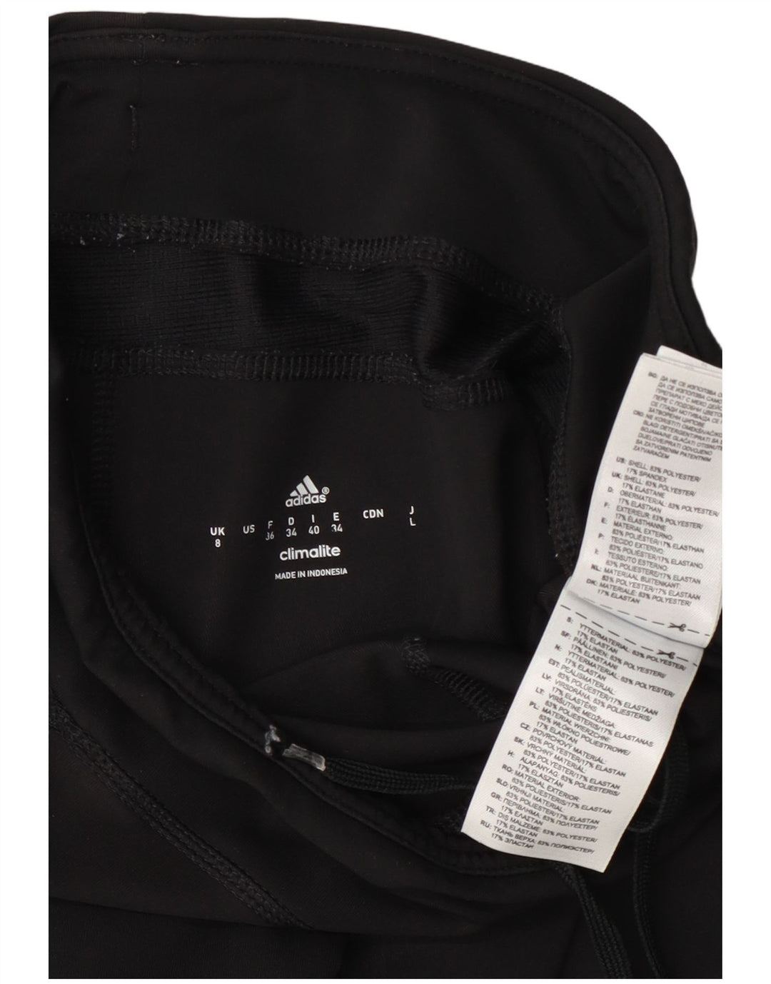 Adidas Womens Climalite Capri Leggings UK 8 Pequeno Poliéster Preto