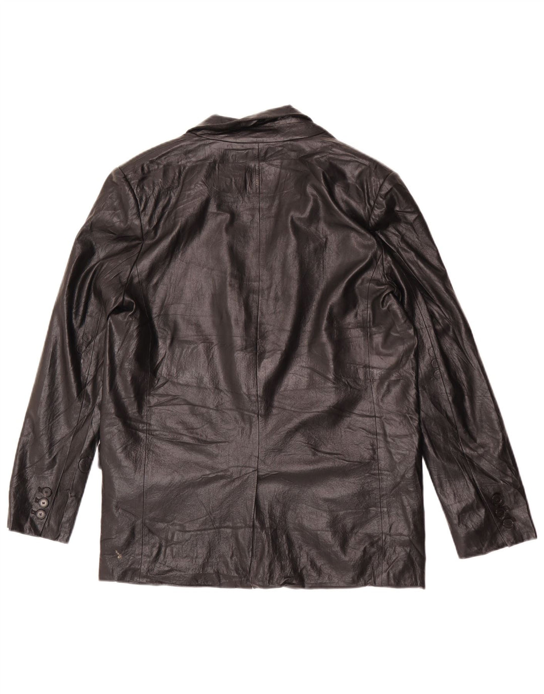 Jaqueta blazer feminina Zara com 1 botão de couro sintético Reino Unido 14 médio preto