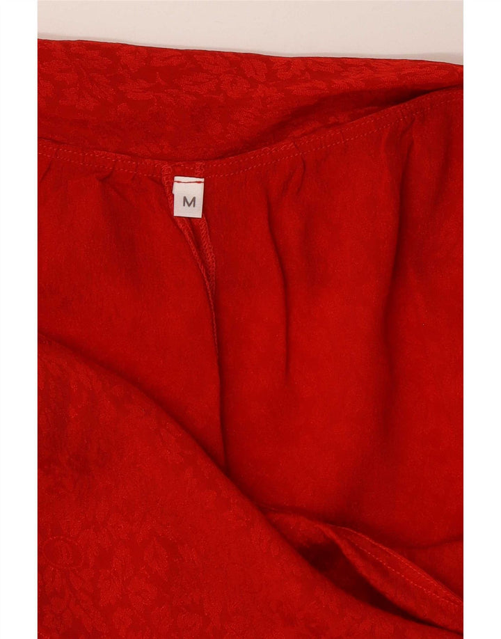 Shorts feminino vintage de cintura alta médio W28 vermelho floral