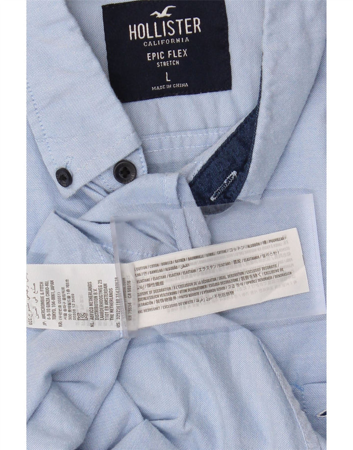 Camisa masculina HOLLISTER grande algodão azul