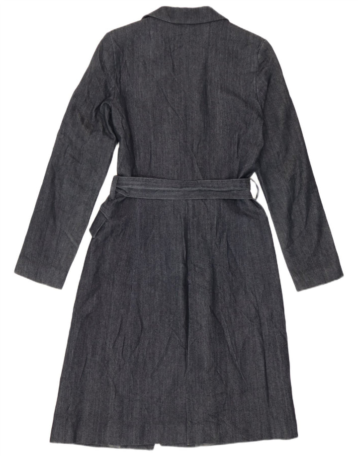 Sobretudo feminino Zara UK 12 algodão azul marinho médio