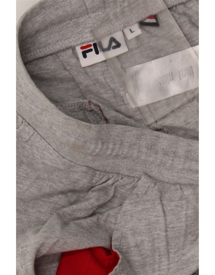 Calça de treino masculina Fila joggers grande algodão cinza