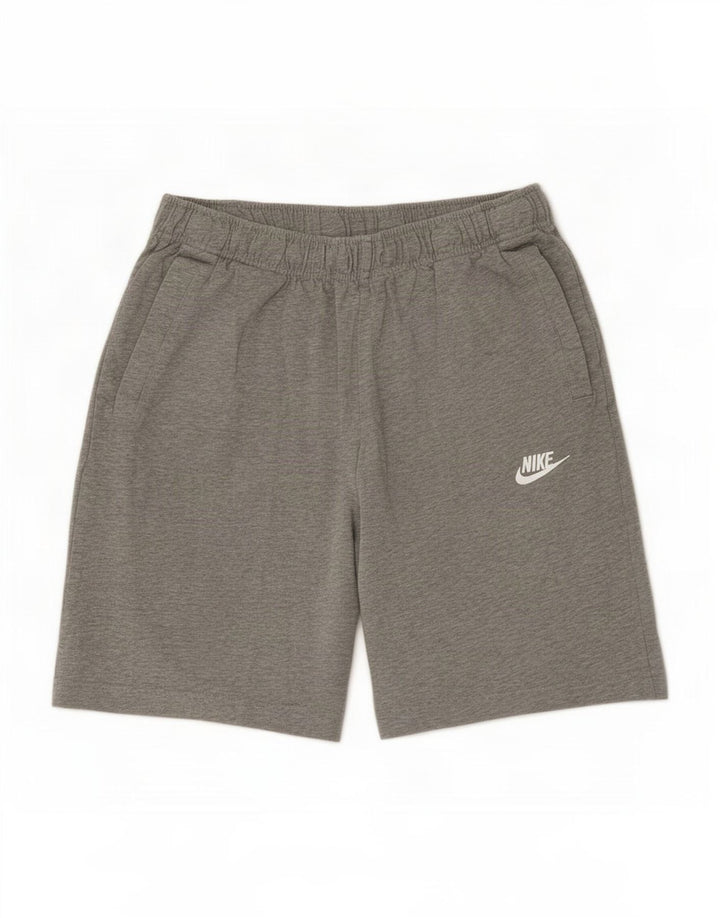 Shorts esportivos masculinos Nike médio cinza algodão