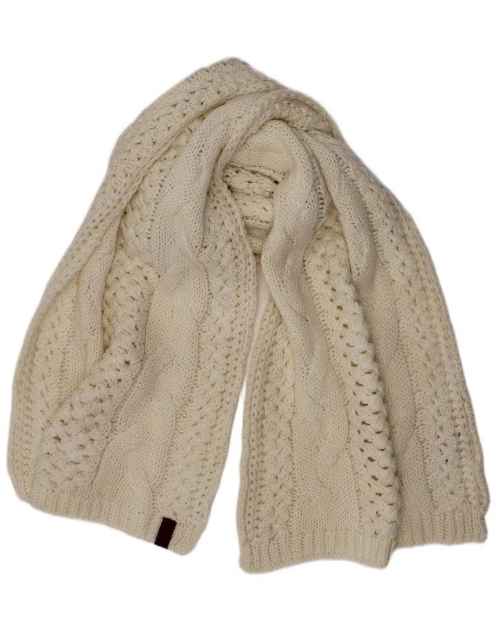 Lenço retangular de malha feminino Superdry, tamanho único, acrílico branco