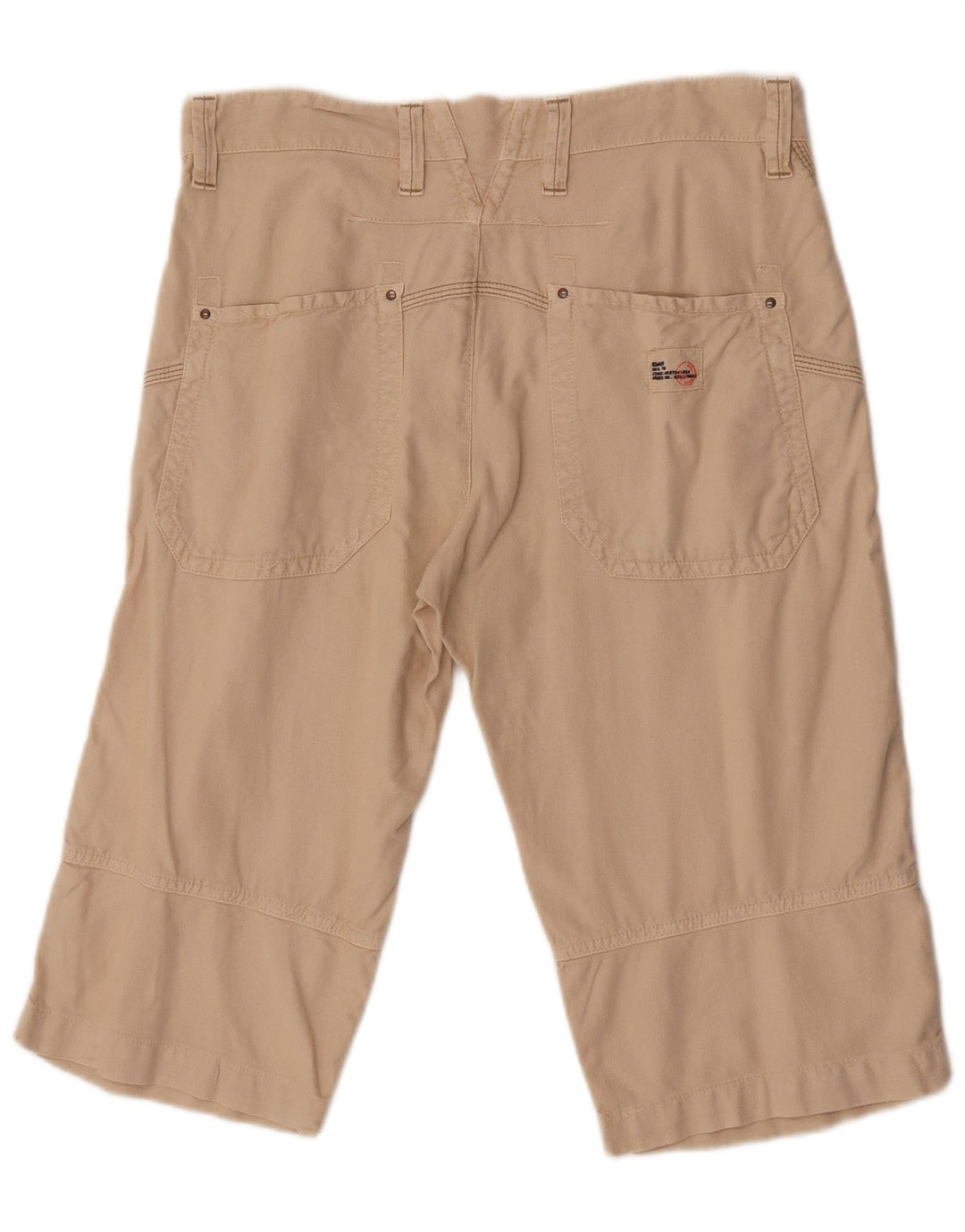Gas Mens Chino Shorts W33 Algodão Bege Médio
