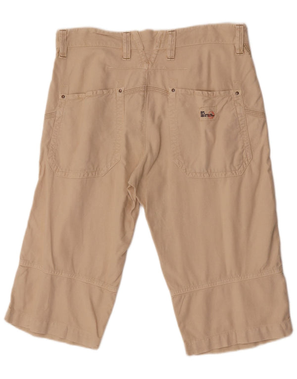 Gas Mens Chino Shorts W33 Algodão Bege Médio
