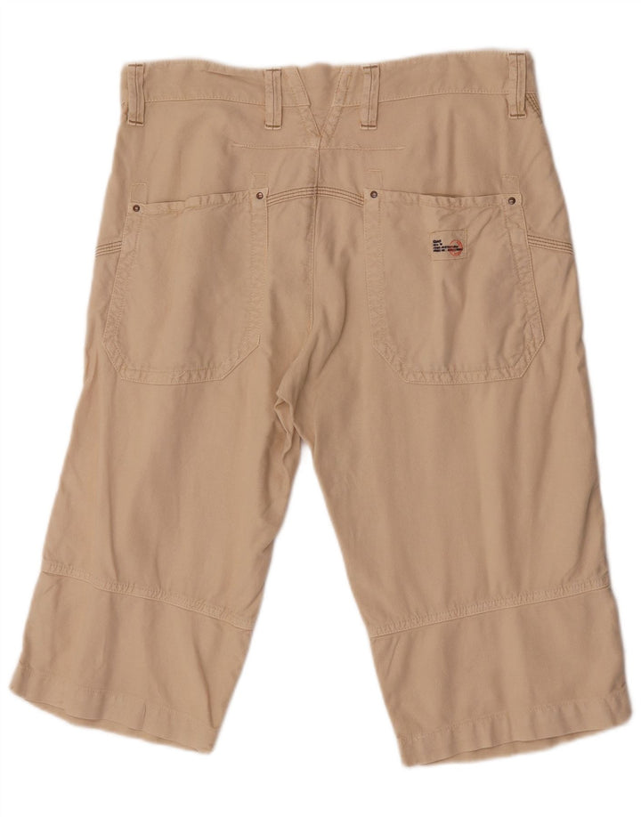 Gas Mens Chino Shorts W33 Algodão Bege Médio