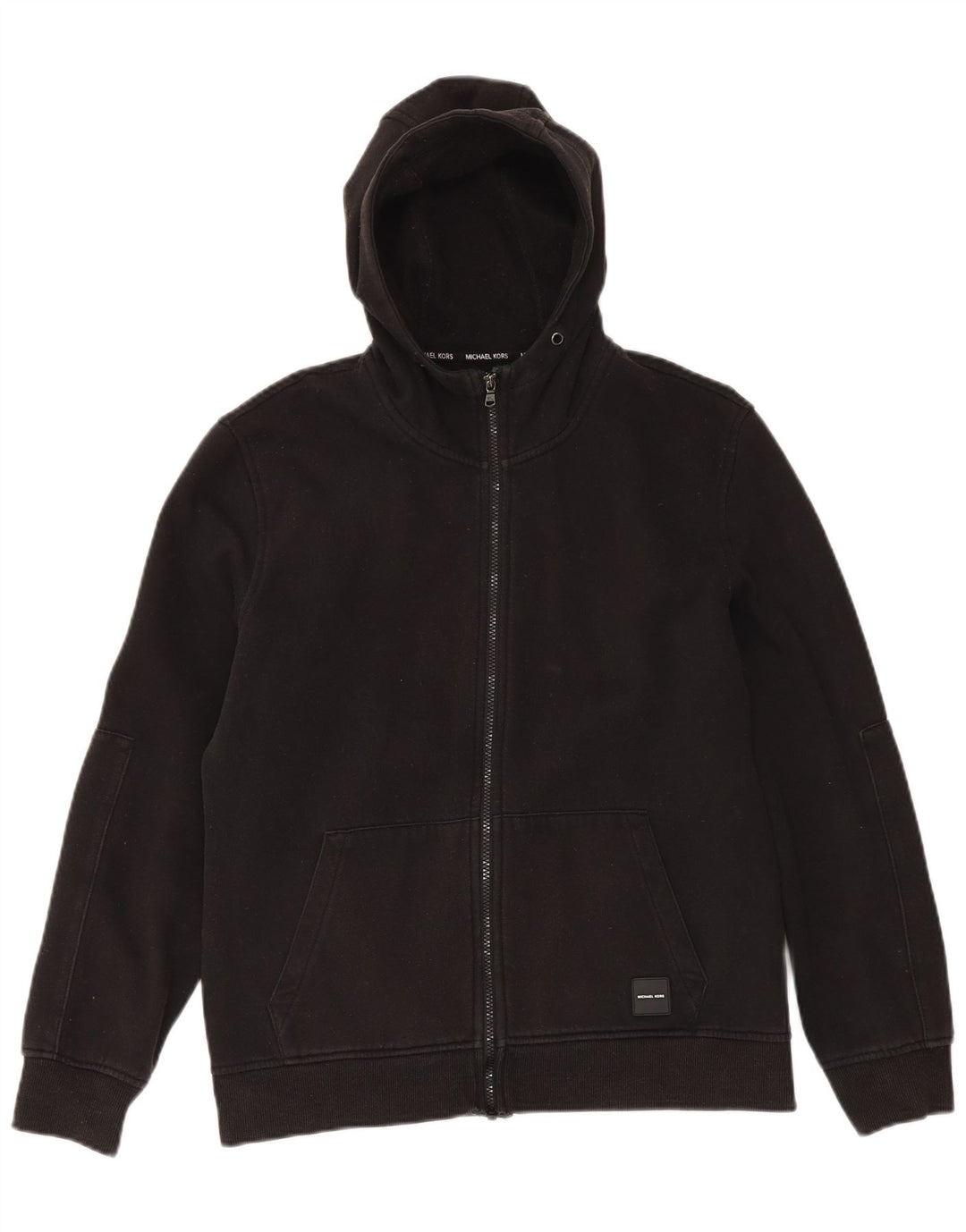 Suéter masculino Michael Kors com capuz e zíper gráfico médio algodão preto