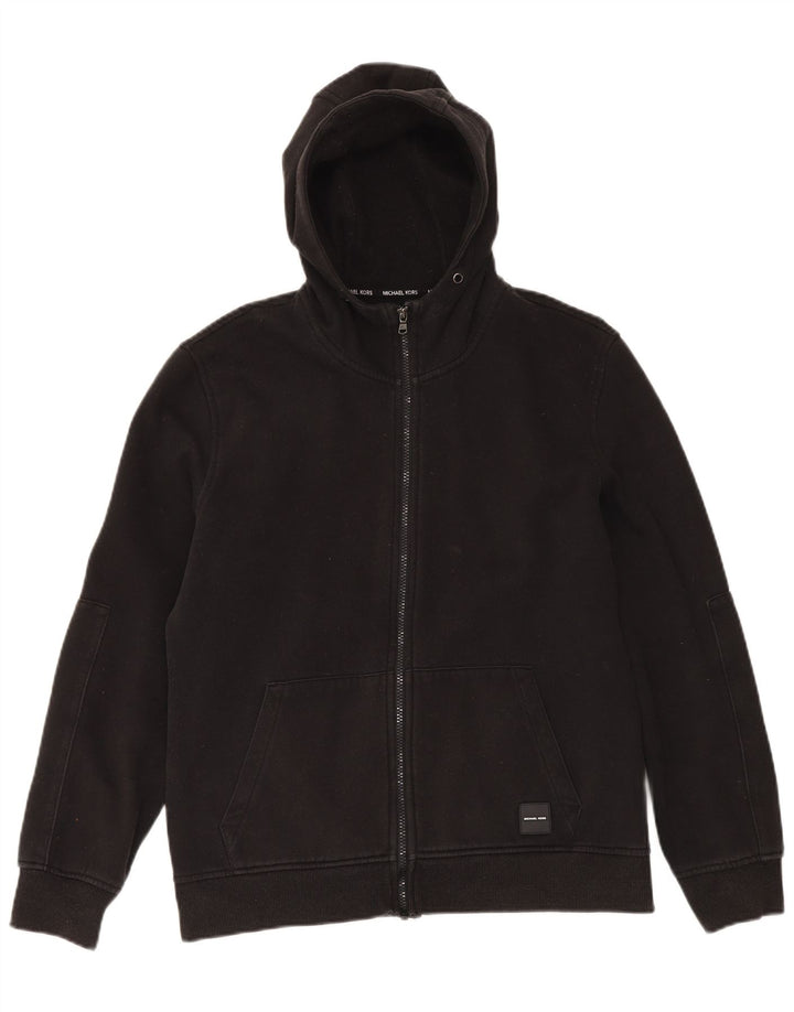 Suéter masculino Michael Kors com capuz e zíper gráfico médio algodão preto