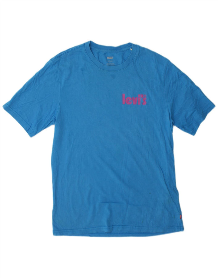 Camiseta masculina relaxada Levi's Top XS azul algodão