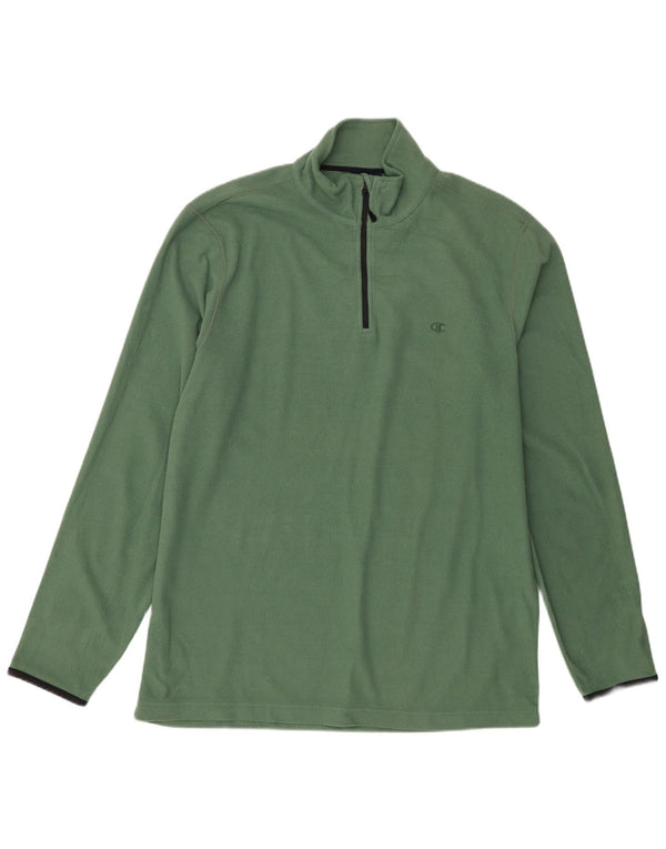 Jumper masculino Champion de lã com zíper e gola 2XL poliéster verde