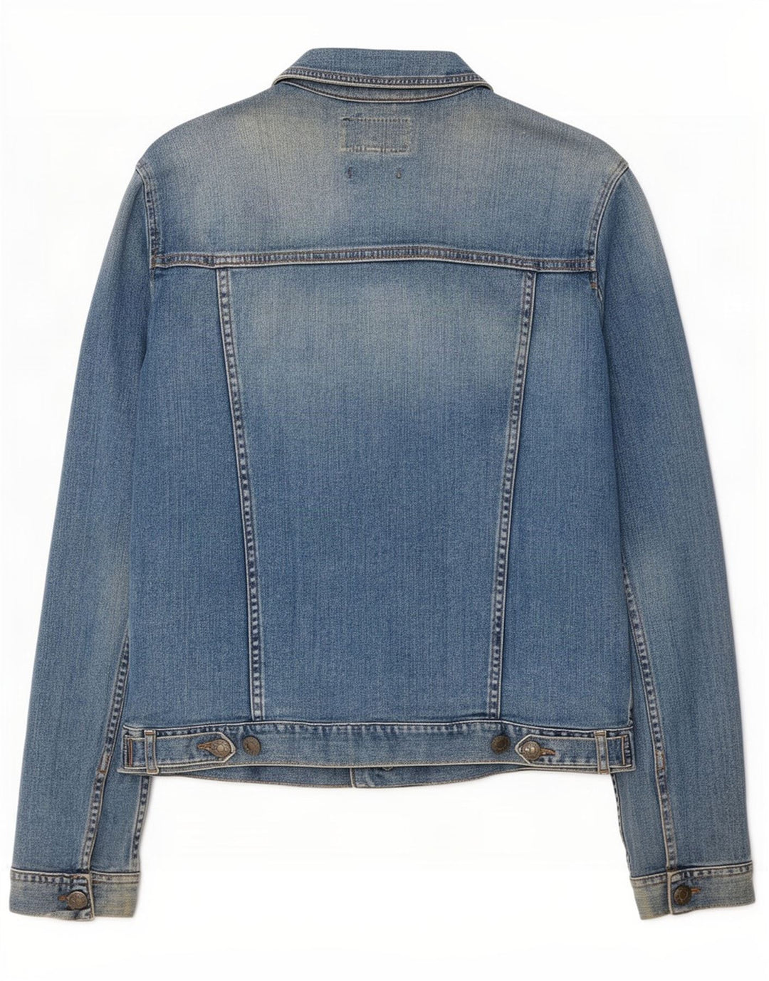 Jaqueta jeans feminina Fat Face UK 12 algodão azul médio