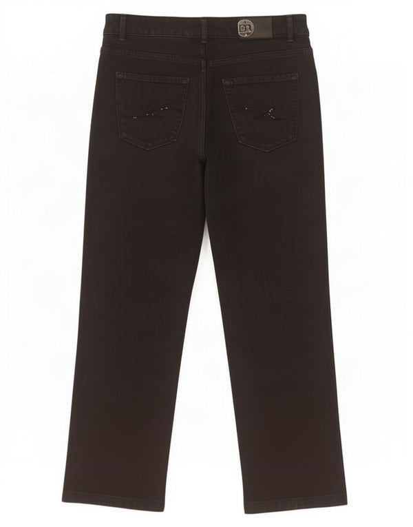 Trussardi Calça jeans reta masculina W32 L29 algodão preto