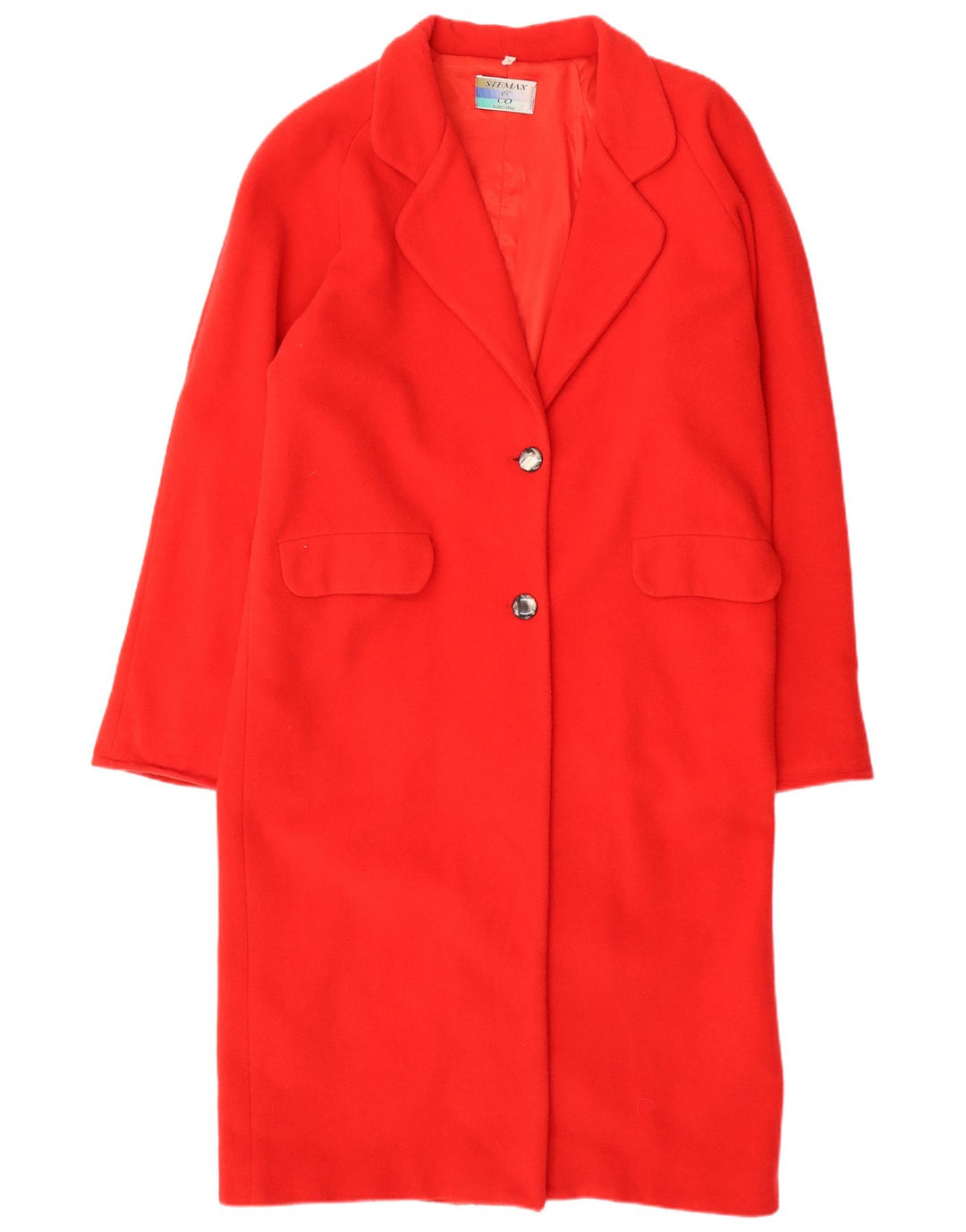 Sobretudo feminino vintage grande Reino Unido 14 lã vermelha média