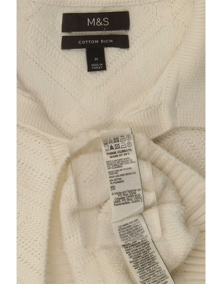 Camisa pólo masculina Marks & Spencer médio algodão branco