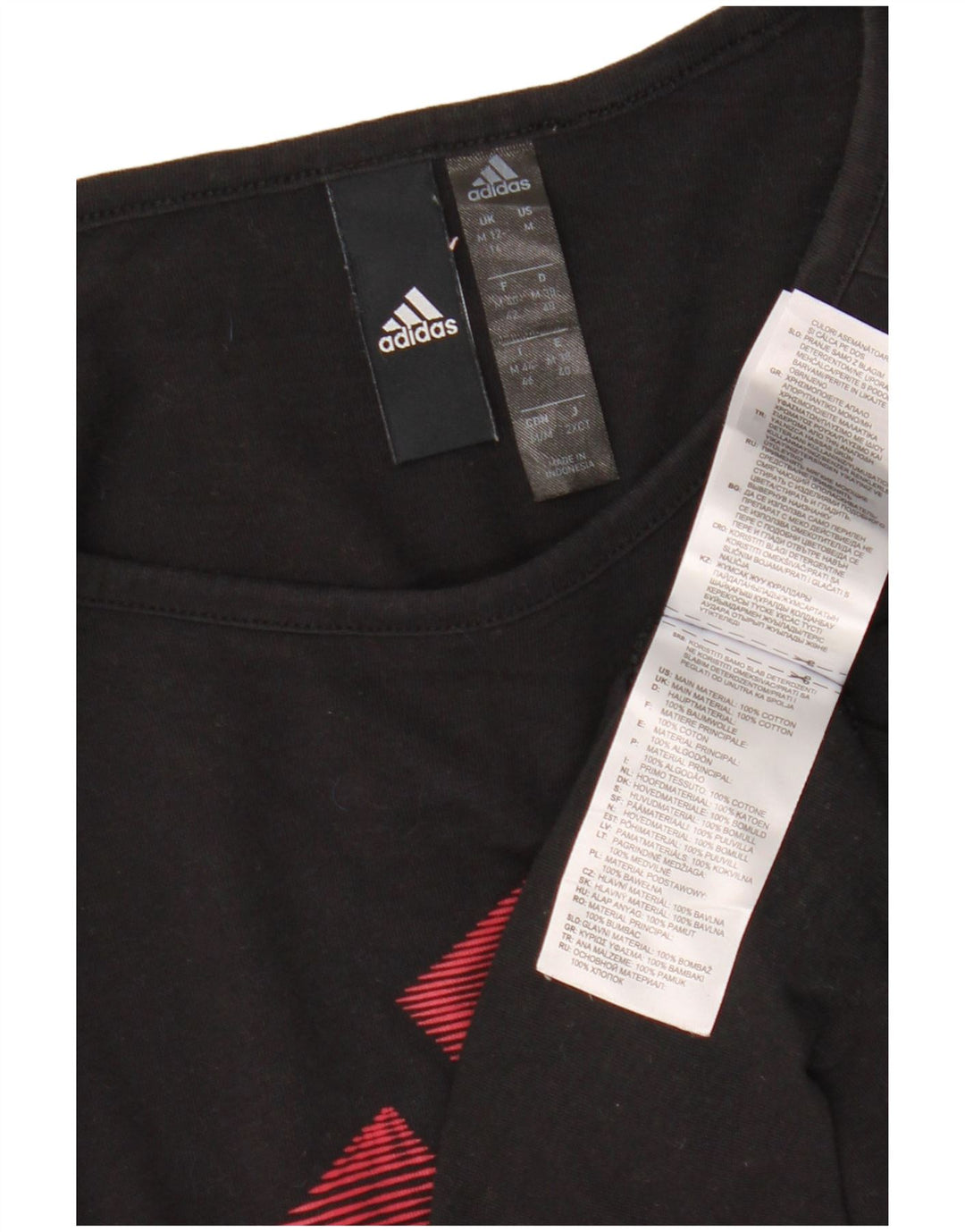 Camiseta feminina Adidas Crop Graphic Top UK 12/14 Médio Algodão Preto