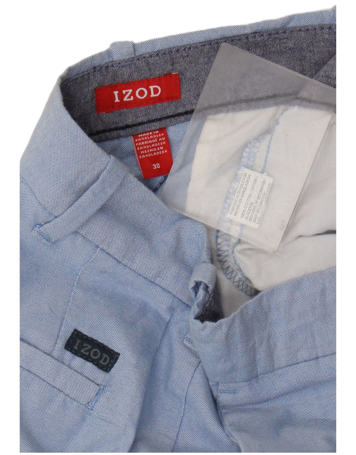 Izod Mens Chino Shorts W30 Algodão Azul Médio