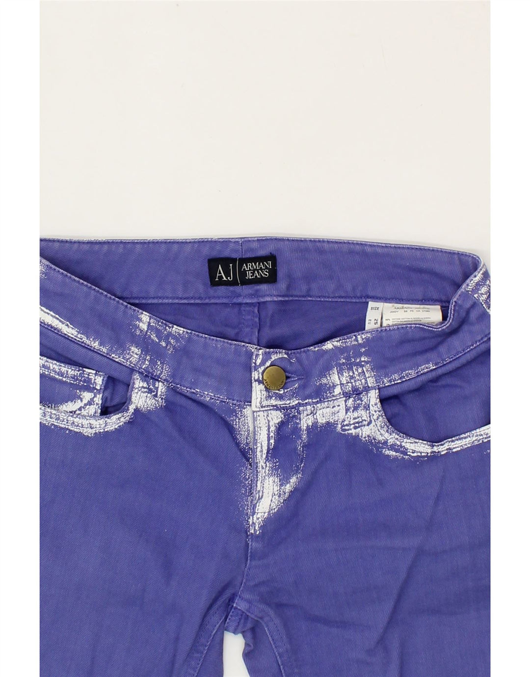 ARMANI Womens Skinny Jeans W25 L31 Purple Cotton Vintage Armani and Second-Hand Armani from Messina Hembry 