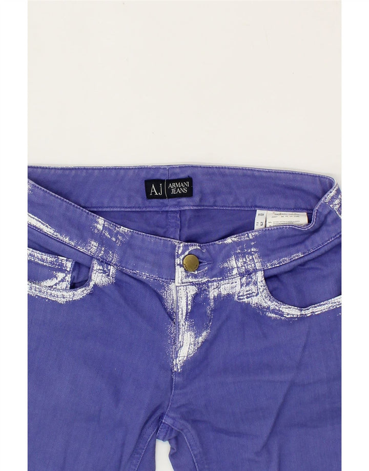 ARMANI Womens Skinny Jeans W25 L31 Purple Cotton Vintage Armani and Second-Hand Armani from Messina Hembry 