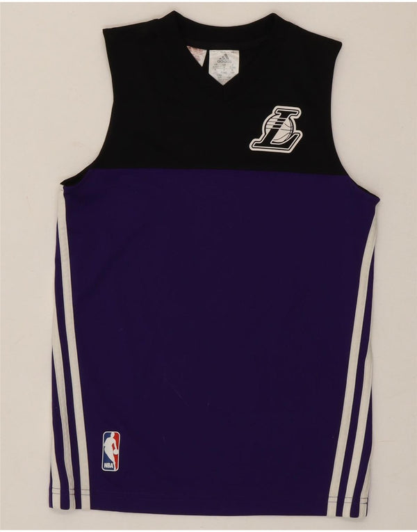 Adidas Meninos Los Angeles Graphic Vest Top 9-10 Anos Roxo Colorblock