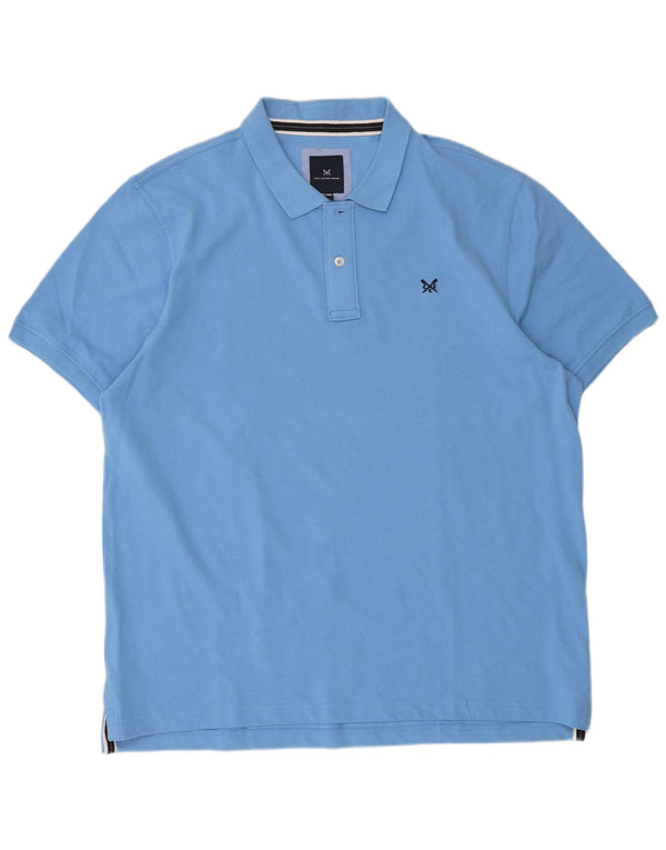 Camisa polo masculina 2XL de algodão azul da Crew Clothing