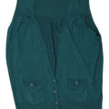 Suéter cardigã feminino sem mangas Marks & Spencer Reino Unido 12 verde médio
