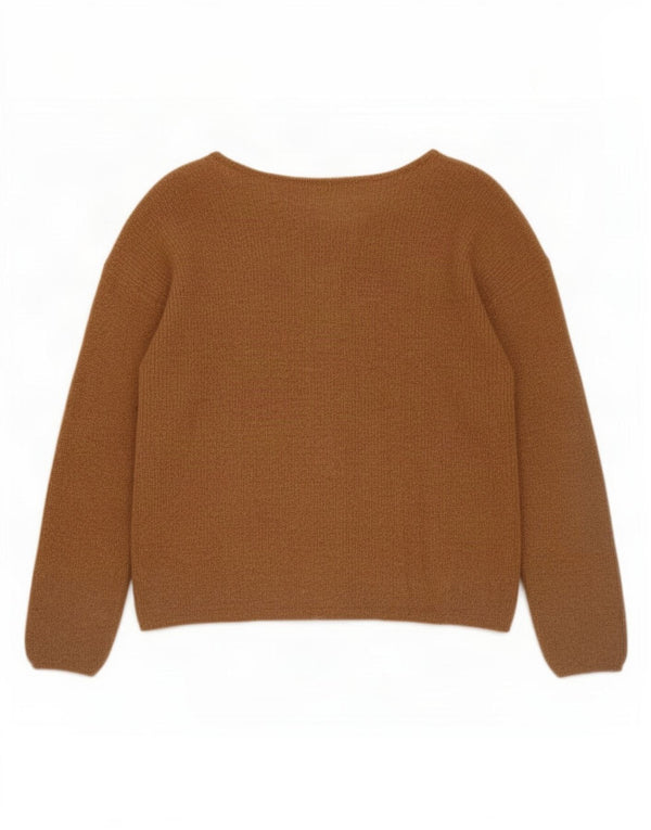 Suéter cardigã feminino La Maille Sézane Reino Unido 10 pequeno mohair marrom