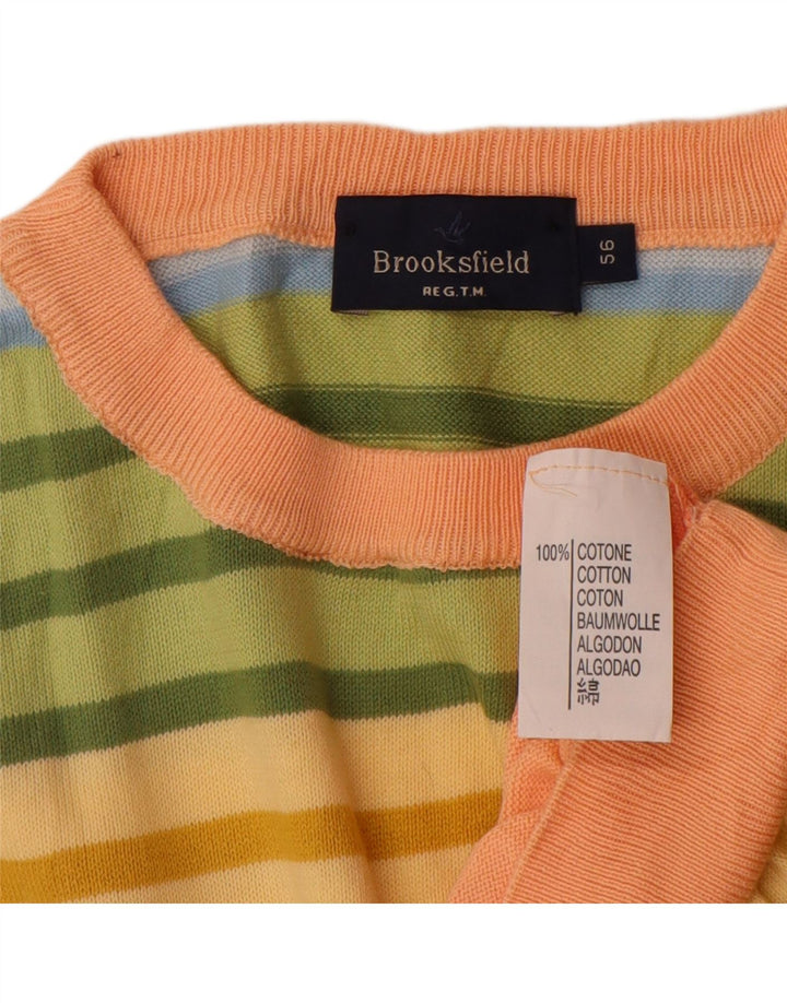 Suéter masculino Brooksfield com gola redonda IT 56 XL listrado multicolorido
