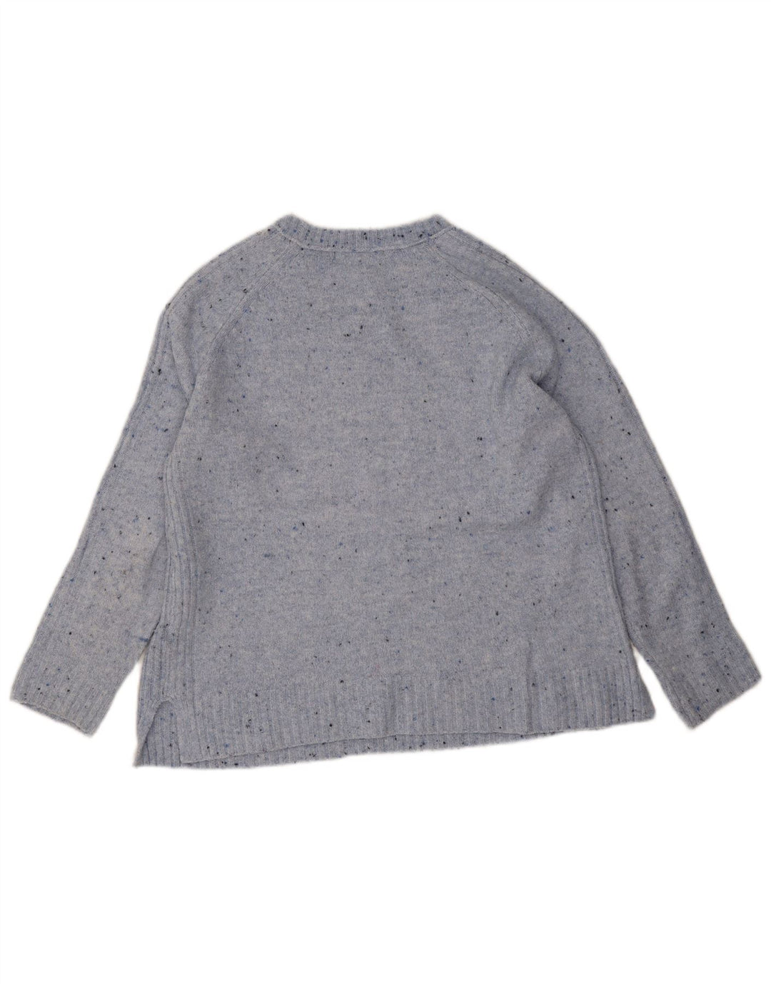 Suéter feminino Marks & Spencer com gola canoa Reino Unido 14 médio azul manchado