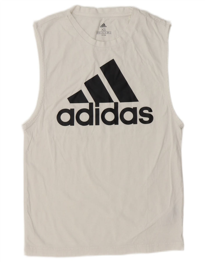 Adidas Mens Graphic Vest Top XS Algodão Branco