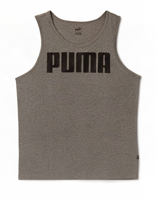 Puma masculino gráfico colete top médio cinza algodão manchado