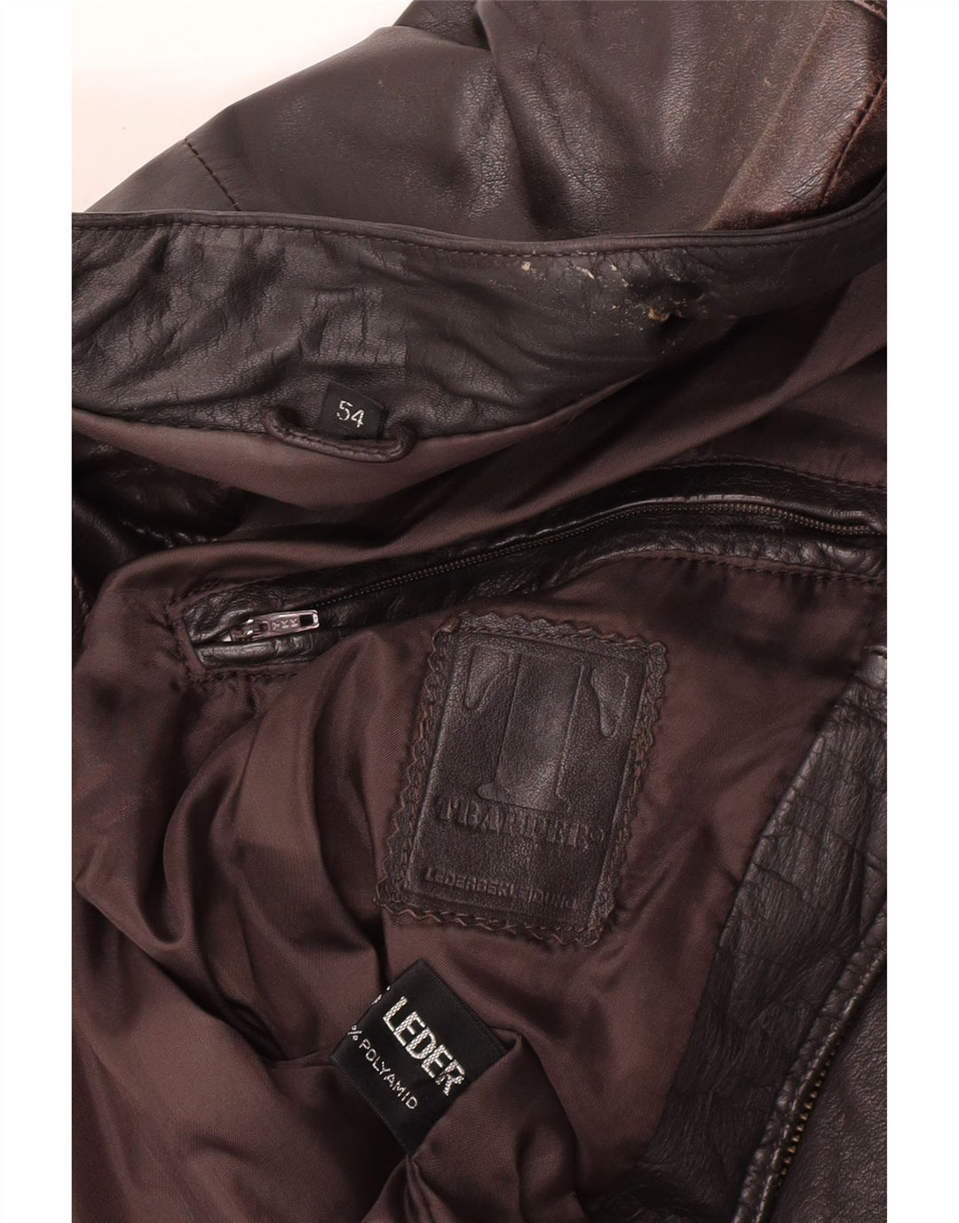 Jaqueta de couro masculina Trapper IT 54 2XL couro marrom