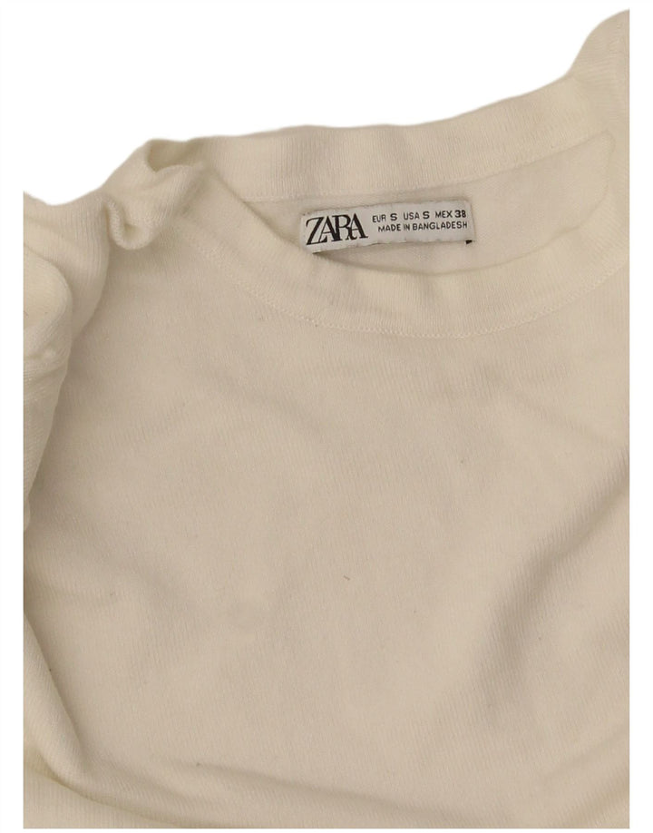 Zara Suéter masculino com gola redonda pequeno branco