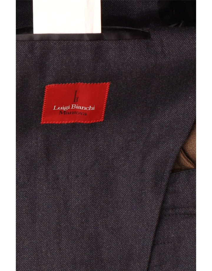LUIGI BIANCHI Jaqueta masculina Longline Blazer IT 48 Médio Azul Marinho Clássico